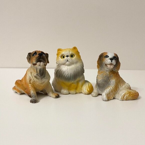 Vintage 80s 90s New Ray Novelty Dogs and Cat Rubber Animal Toys - Picture 1 of 16